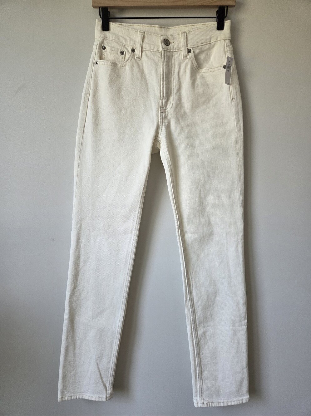 Gap 90s Straight High Rise Jeans Ivory Denim Womens Size 25 Regular